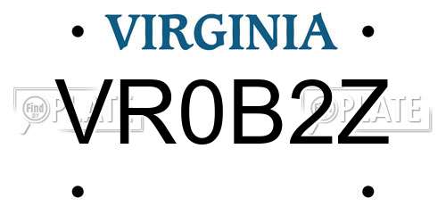 VR0B2Z Virginia License Plate