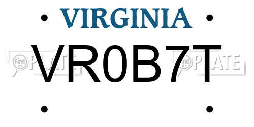 VR0B7T Virginia License Plate