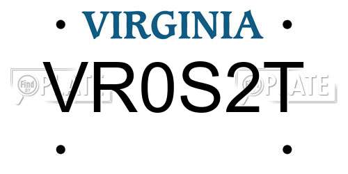 VR0S2T Virginia License Plate