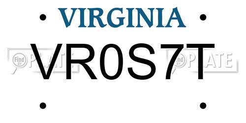 VR0S7T Virginia License Plate