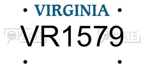 VR1579 Virginia License Plate