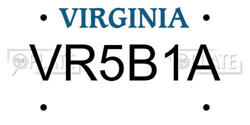 VR5B1A Virginia License Plate