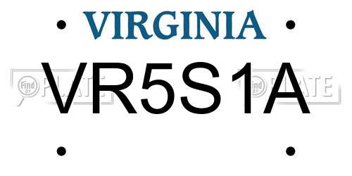 VR5S1A Virginia License Plate