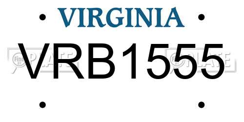 VRB1555 Virginia License Plate