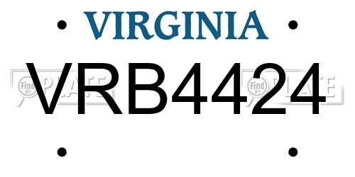 VRB4424 Virginia License Plate
