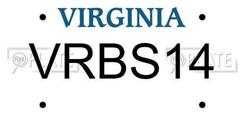 VRBS14 Virginia License Plate