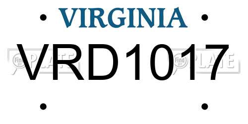 VRD1017 Virginia License Plate