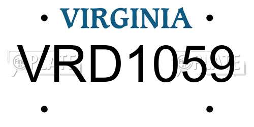 VRD1059 Virginia License Plate