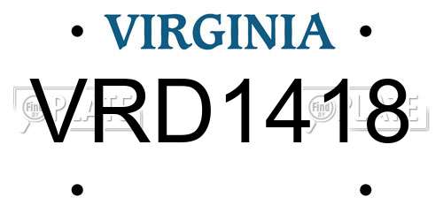 VRD1418 Virginia License Plate