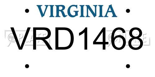 VRD1468 Virginia License Plate