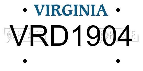VRD1904 Virginia License Plate