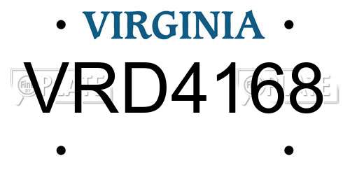 VRD4168 Virginia License Plate