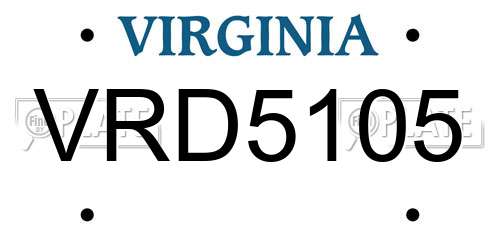 VRD5105 Virginia License Plate