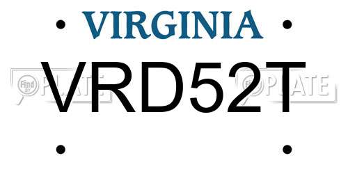 VRD52T Virginia License Plate