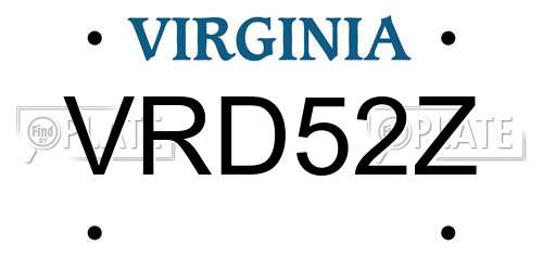 VRD52Z Virginia License Plate