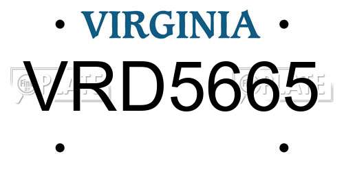 VRD5665 Virginia License Plate