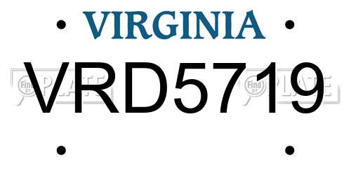 VRD5719 Virginia License Plate