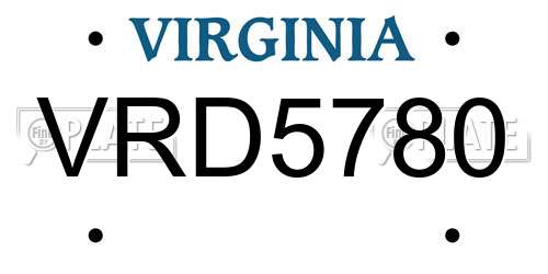 VRD5780 Virginia License Plate