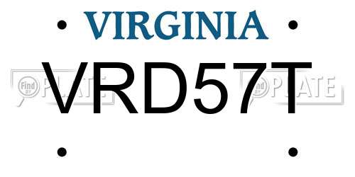 VRD57T Virginia License Plate