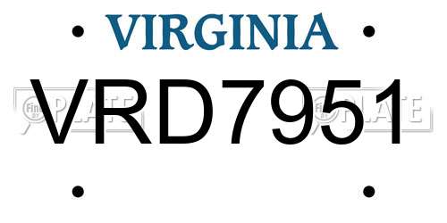 VRD7951 Virginia License Plate