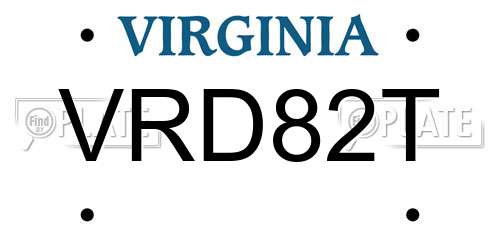 VRD82T Virginia License Plate