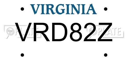 VRD82Z Virginia License Plate
