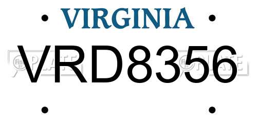VRD8356 Virginia License Plate