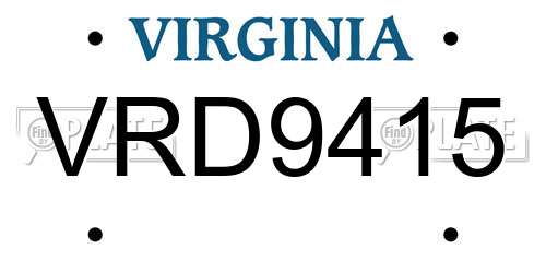 VRD9415 Virginia License Plate