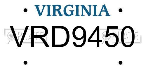 VRD9450 Virginia License Plate