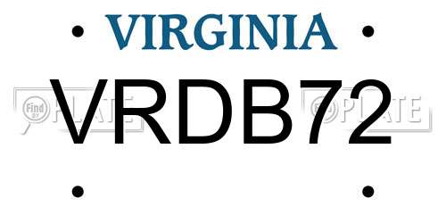 VRDB72 Virginia License Plate