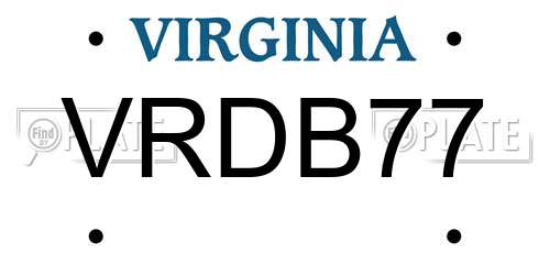 VRDB77 Virginia License Plate