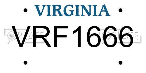 VRF1666 Virginia License Plate