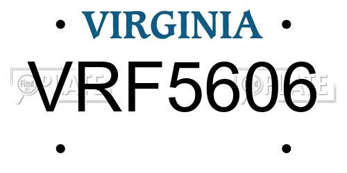 VRF5606 Virginia License Plate