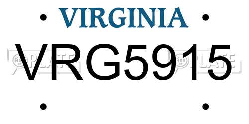 VRG5915 Virginia License Plate