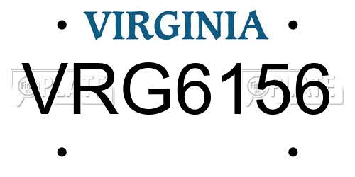 VRG6156 Virginia License Plate