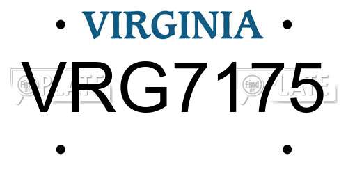 VRG7175 Virginia License Plate