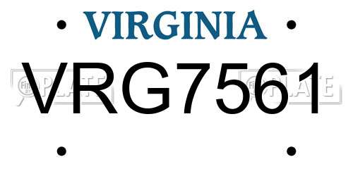 VRG7561 Virginia License Plate