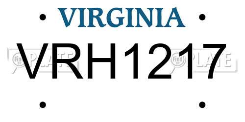 VRH1217 Virginia License Plate