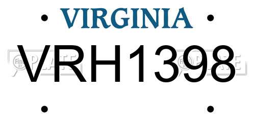 VRH1398 Virginia License Plate
