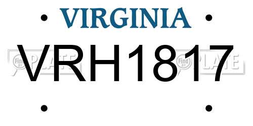 VRH1817 Virginia License Plate