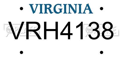 VRH4138 Virginia License Plate