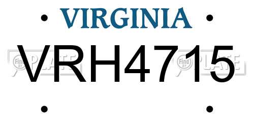 VRH4715 Virginia License Plate