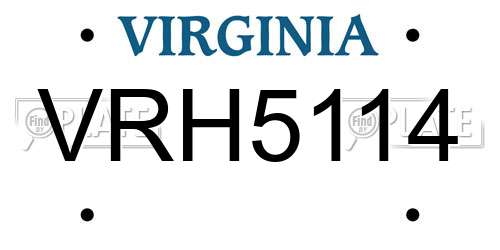 VRH5114 Virginia License Plate