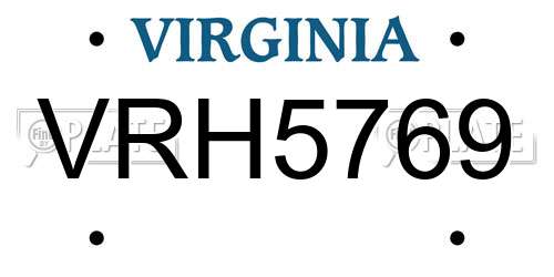 VRH5769 Virginia License Plate