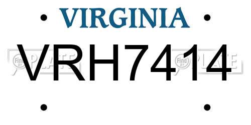 VRH7414 Virginia License Plate