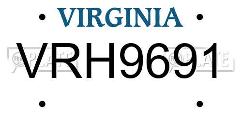 VRH9691 Virginia License Plate