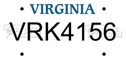 VRK4156 Virginia License Plate