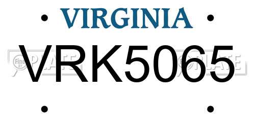 VRK5065 Virginia License Plate