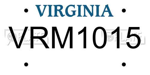 VRM1015 Virginia License Plate