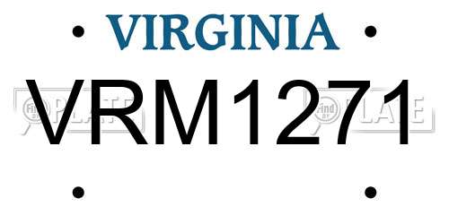 VRM1271 Virginia License Plate